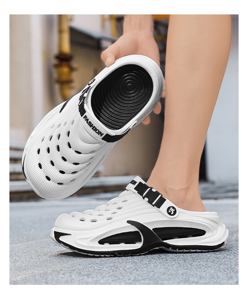 TonLion Men's Summer 2026 Thick-Soled Dual-Use Sandals Fashion Beach Shoes Black Gray Size 38/39 8