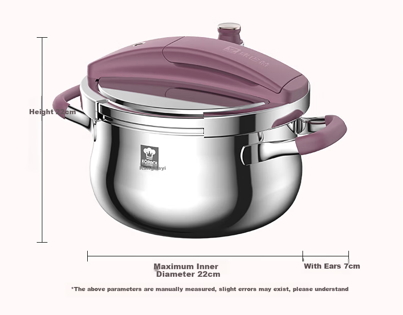 KOBACH Pure Titanium Pressure Cooker 5.8L Small Fast Cooking Explosion-Proof Stove Universal 22cm (Red) 8
