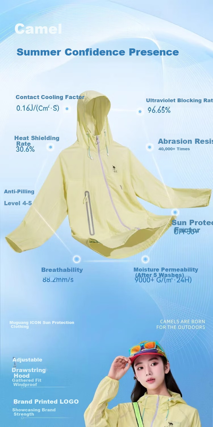 CAMEL 【Muguang ICON】Outdoor Sun Protection Jacket Women 2026 Spring Summer Cooling Breathable Moisture-Permeable Durable Jacket Men O006 4