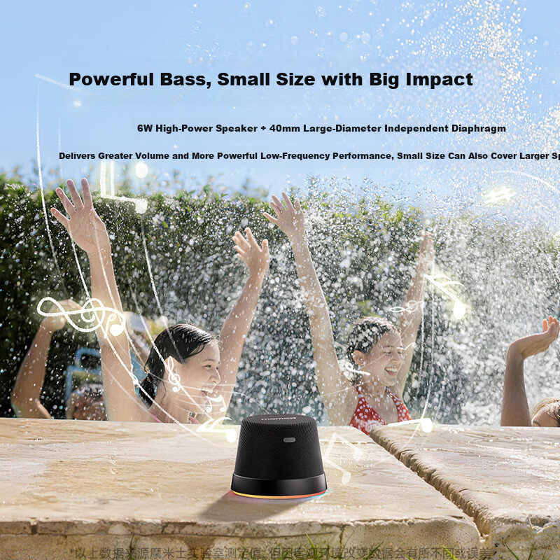 MOMAX Waterproof Magnetic Bluetooth Speaker Portable Mini Wireless High-Quality Sound Music Player for Bathroom Home Indoor Outdoor Desktop Gift for Couples