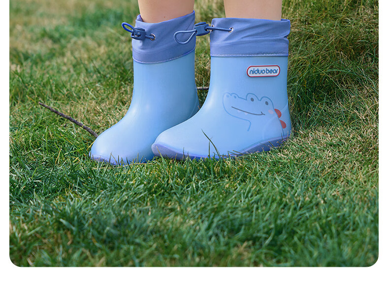 Nido Bear Kids Rain Boots Baby Non-Slip Waterproof Shoes Boys Girls School Shoes YX2601 Size 23 47