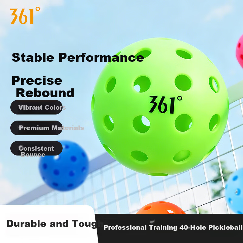 361° Pickleball Set High-Elastic Integrated Outdoor Professional Grade Match Balls Mixed Color 6-Pack Standard Balls