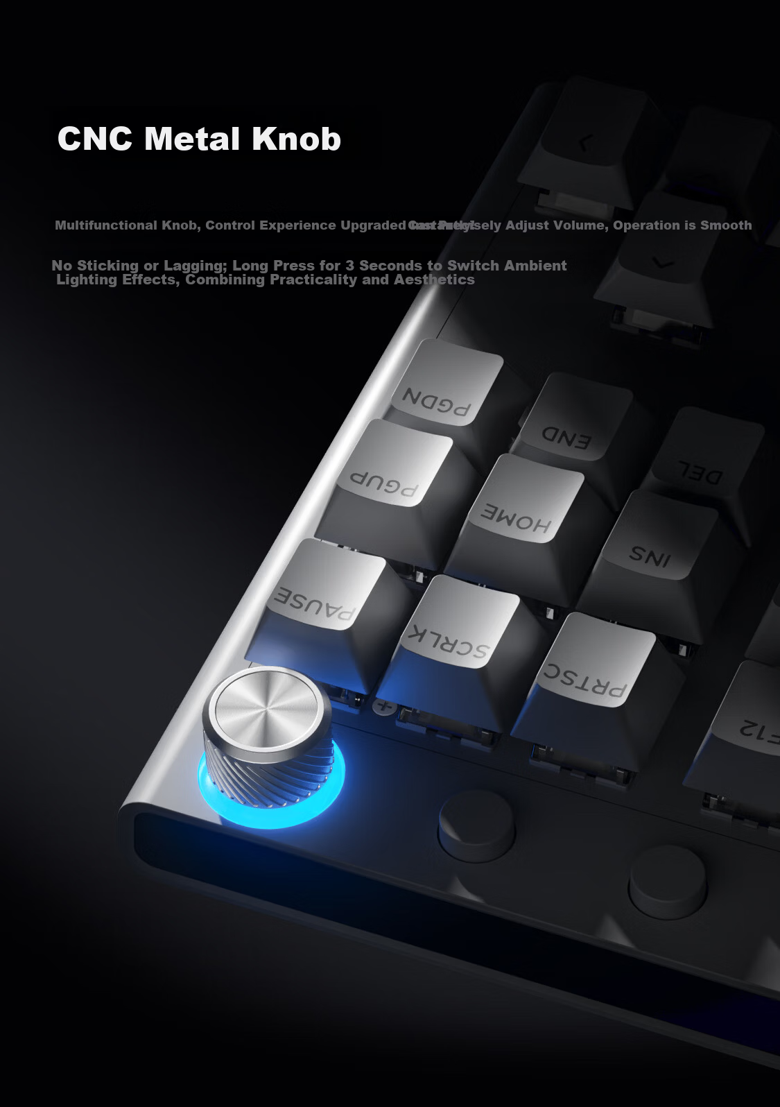 AUSDOM A87pro Wireless Mechanical Keyboard Dual 8K Low Latency Metal Knob Gaming Tri-Mode Semi-Aluminum Floating Structure RGB Lighting 87 Keys TTC Brother V2 Switches - Gray 8