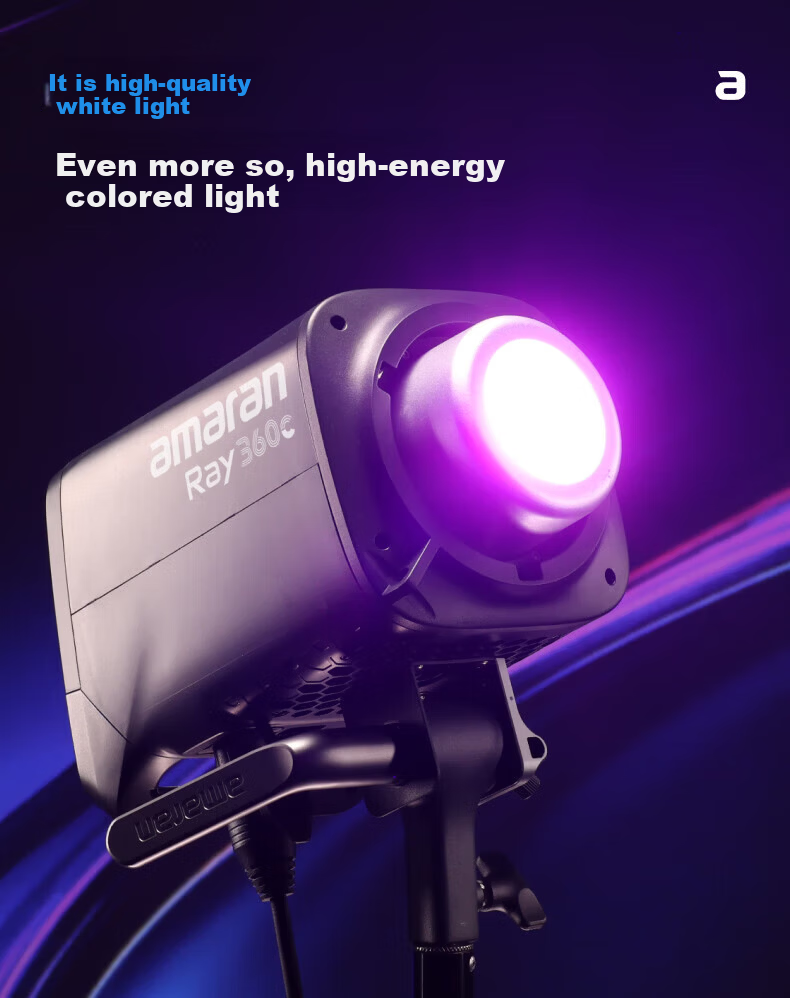 AMARAN Ray 360c 360W RGB Live Streaming Fill Light Short Video Photography Light Beauty Constant Light Studio Light 5