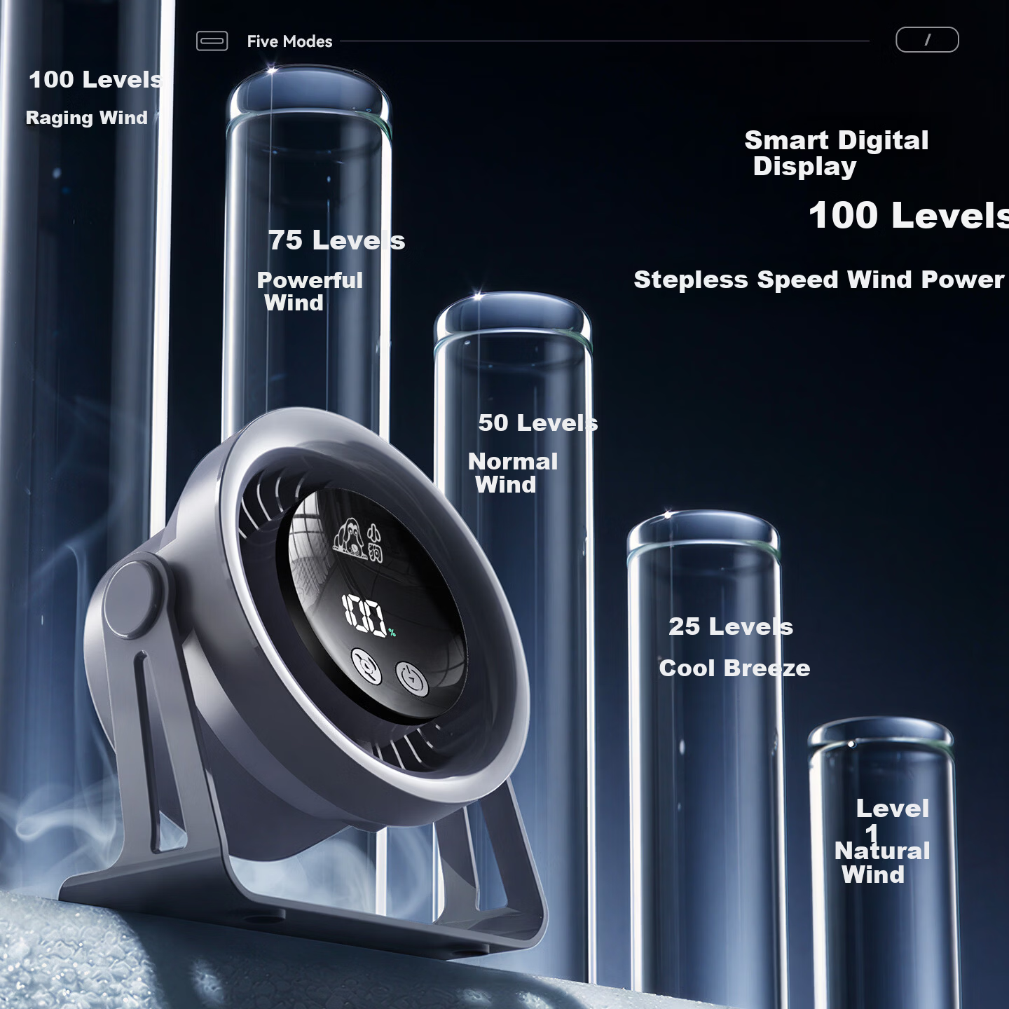 Puppy Desktop Mini Fan / Small Table Fan / Portable USB Desktop Fan Circulation Fan for Home Office Student Dormitory Quick Cooling Quiet Fan Ice Sensation Circulation Fan