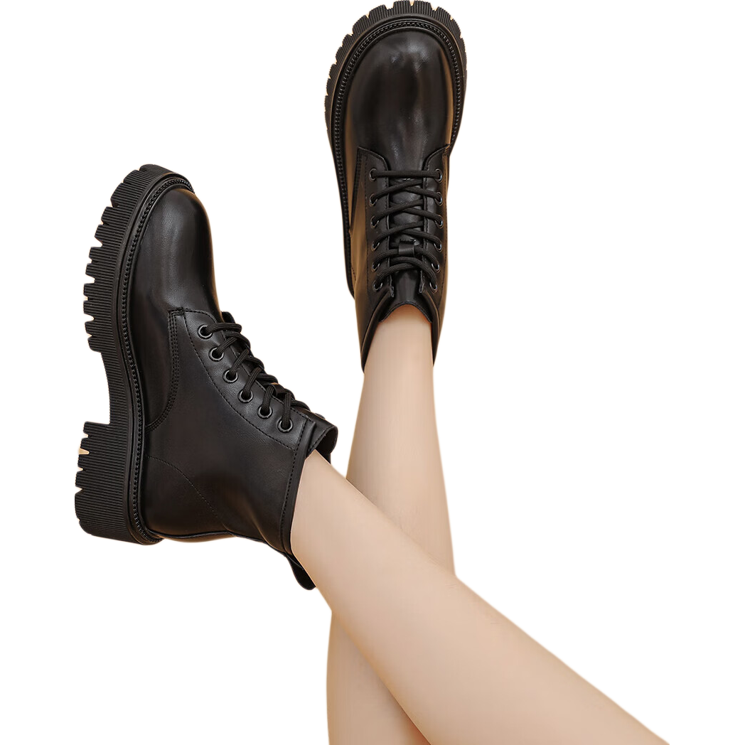 DAPHNE Brown Martin Boots for Women, Autumn And Winter 2023 Short Boots, British Style Short Boots, Women's Single Boots Shoes, Black, Size 38