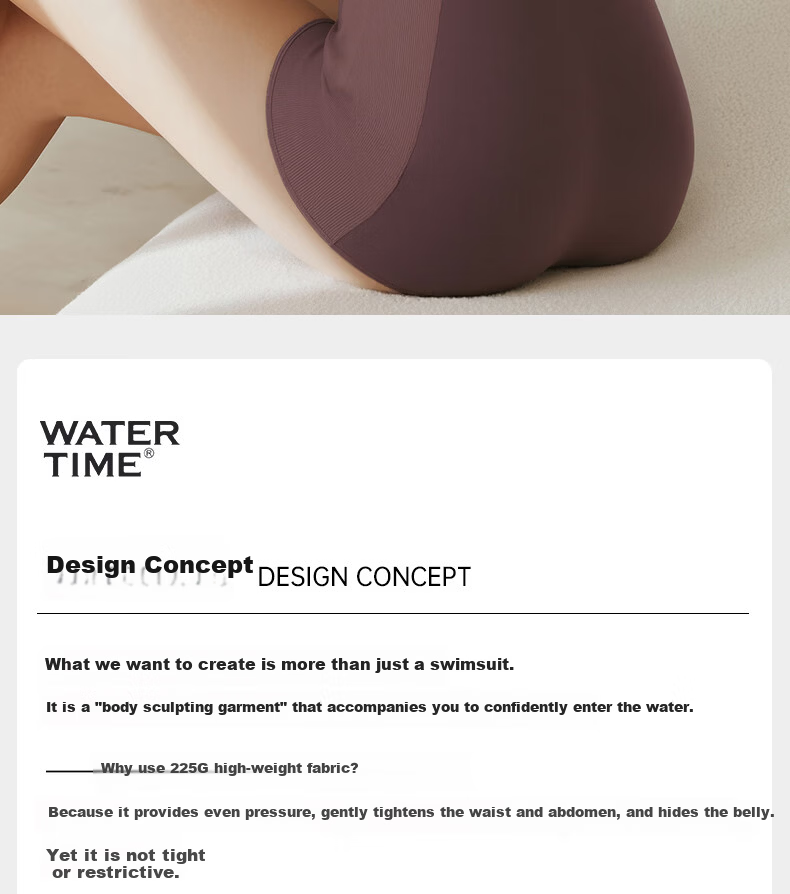 WATERTIME Women's New One-Piece Swimsuit for Swimming Pool, Plus Size, Body-Shaping, Racing Trunks, Thermal Spring Use 2