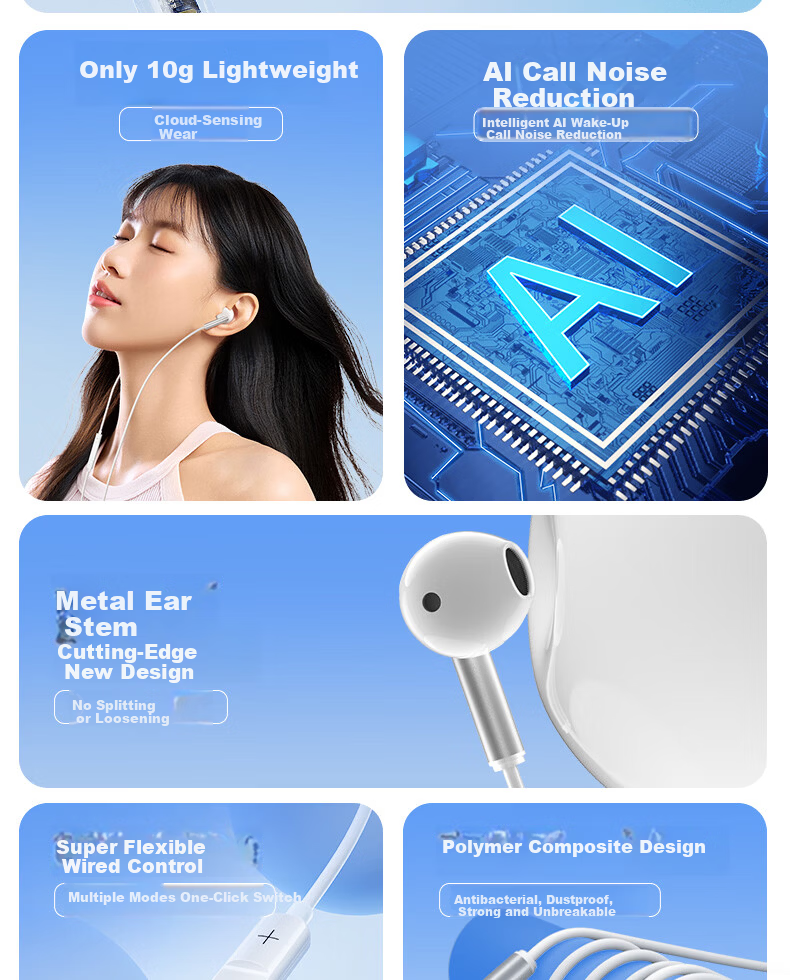 HP 1115 Wired Earphones 3.5mm Half In-Ear with Mic 14.2mm Large Driver HD Sound for Phone PC Tablet Gaming Music Online Classes 4