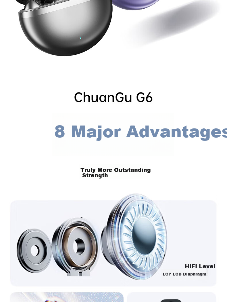 Chuangu 2026 New AI Simultaneous Translation Bluetooth Bone Conduction True Wireless Ear Clip Translator Comfortable Non-In-Ear Sports High-Quality Sound 2