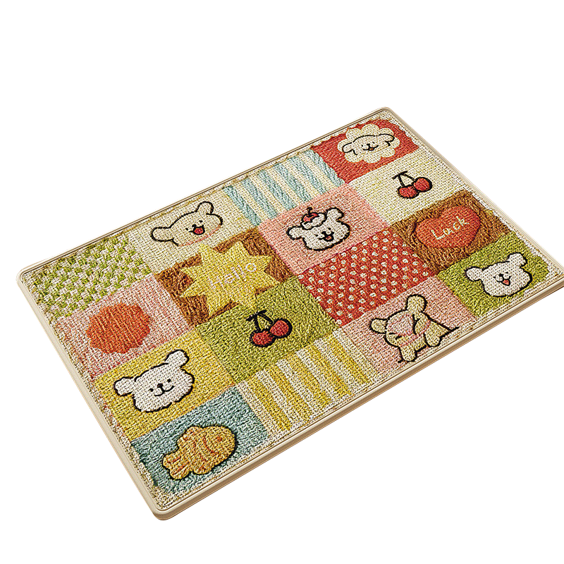 Lange Silver Ion Antibacterial Linen Bathroom Non-Slip Absorbent Door Mat Waterproof Toilet Floor Mat for Home Use