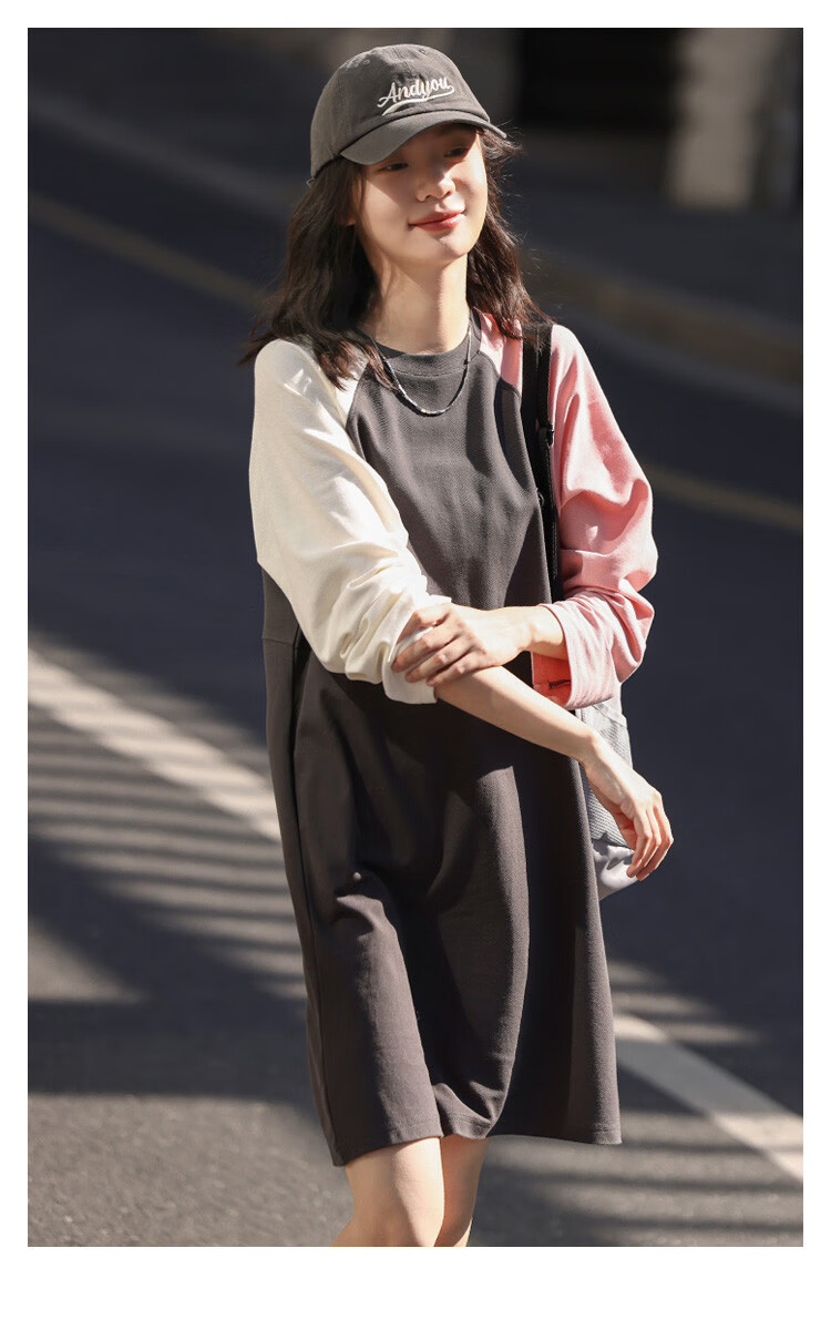Dme [Modern Academic Style Sweatshirt Dress] Youthful, Age-Reducing, Light Sporty Style, Slimming, Fashionable Dress 4
