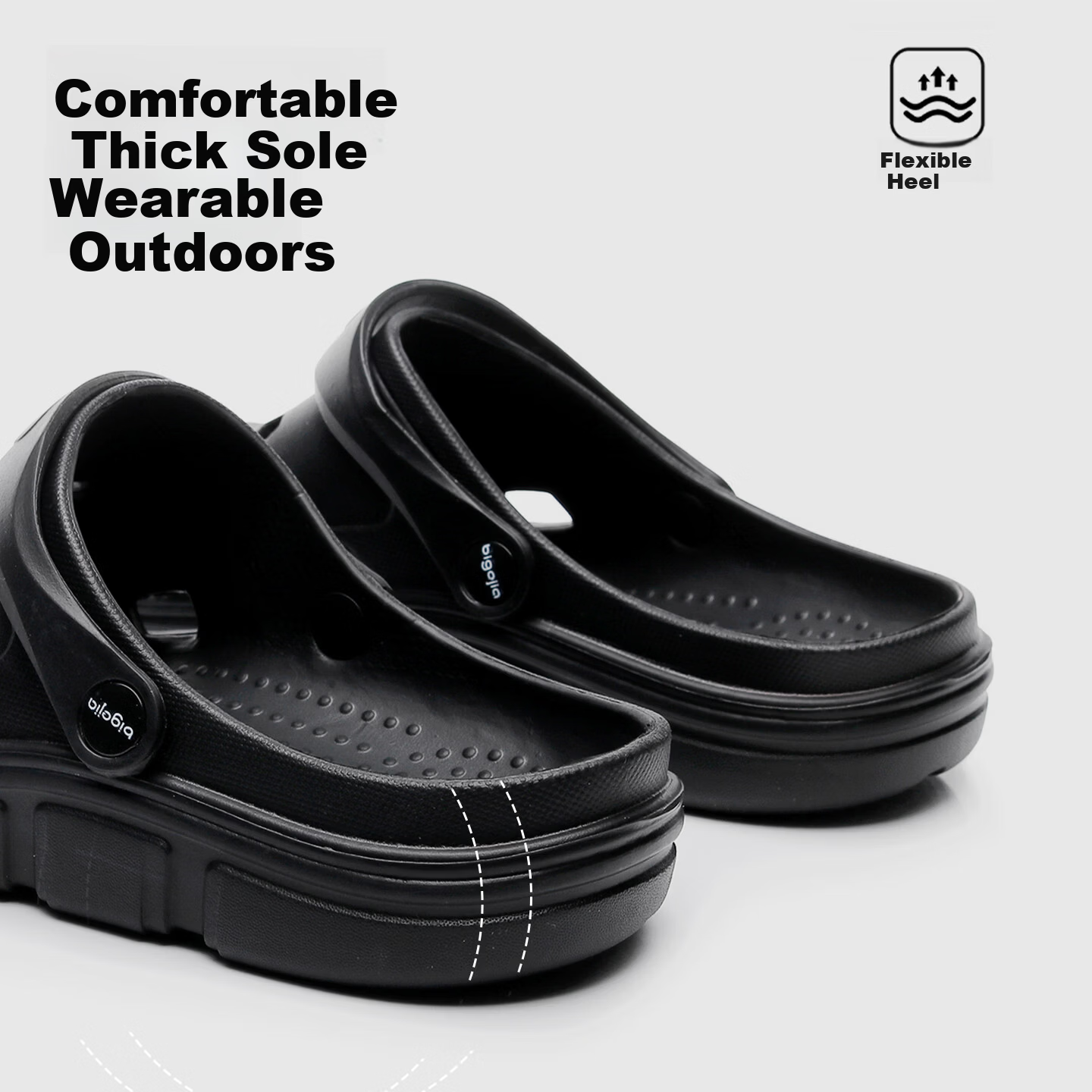Big Size Men's Breathable Hole Shoes Non-Slip Thickened Outdoor Sandals Cushioned Slippers Beach Shoes Summer 5051 Khaki Size 42-43