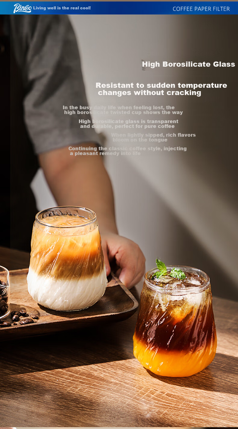 Bincoo Premium Vintage American Style Dirty Glass Coffee Cup for Afternoon Tea Espresso Latte 2