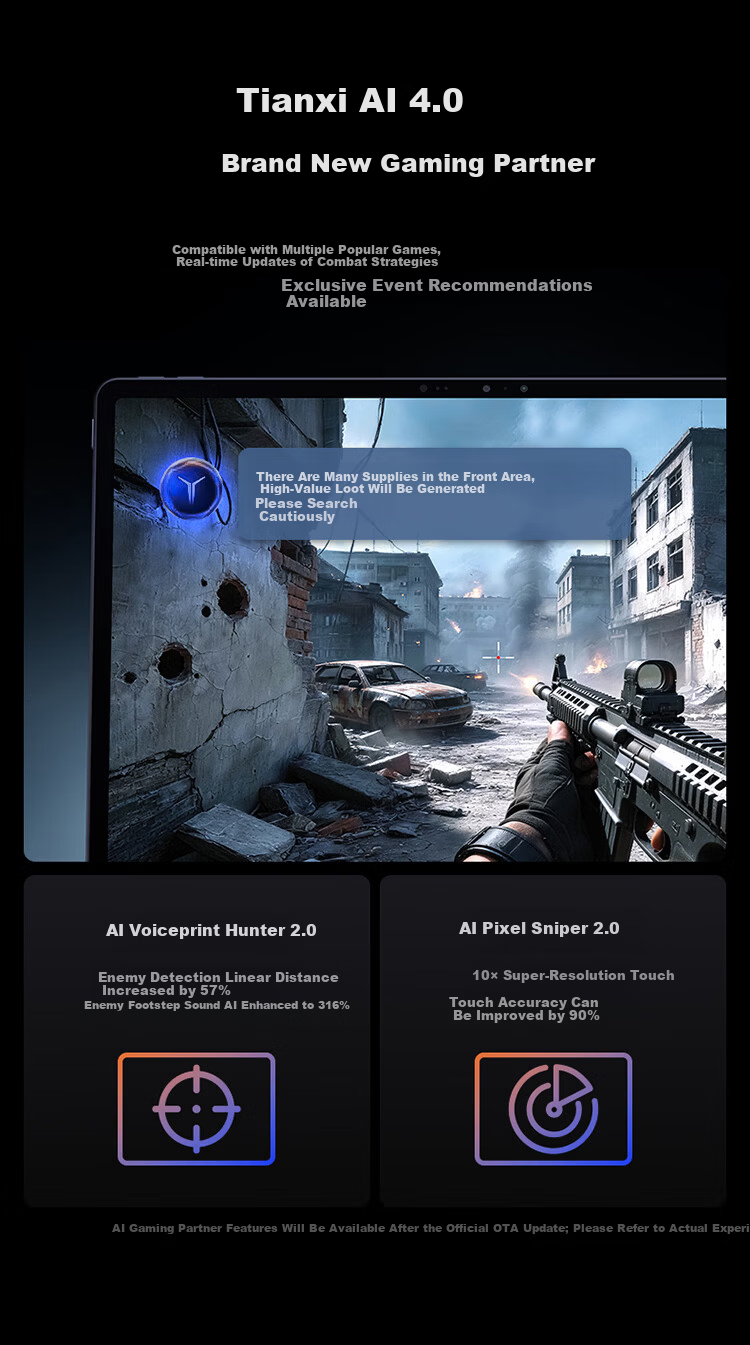 Lenovo Legion Y900 New 13-inch AI Tablet Gaming 4K 144Hz Snapdragon 8 Gen 2 Flagship 12GB+256GB White Education Discount National Subsidy 23
