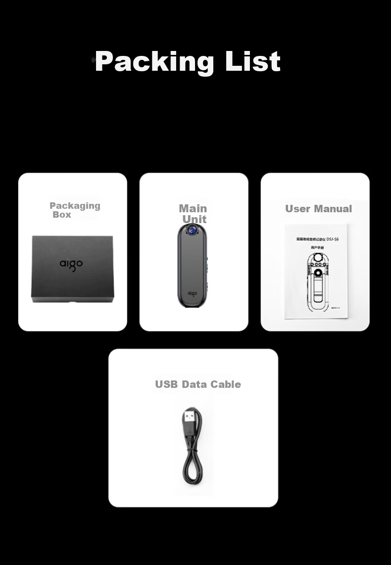 Aigo Body-Worn Mini HD Portable Video Recorder Camera for Law Enforcement, Dog Walking Recording Device S1-32G 11