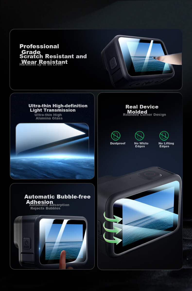 BIAZE [6-Pack] Tempered Glass Screen Protector for GoPro 13 Sports Camera Lens Screen Display Scratch-Resistant Durable High-Transparency Accessories XJM32 2