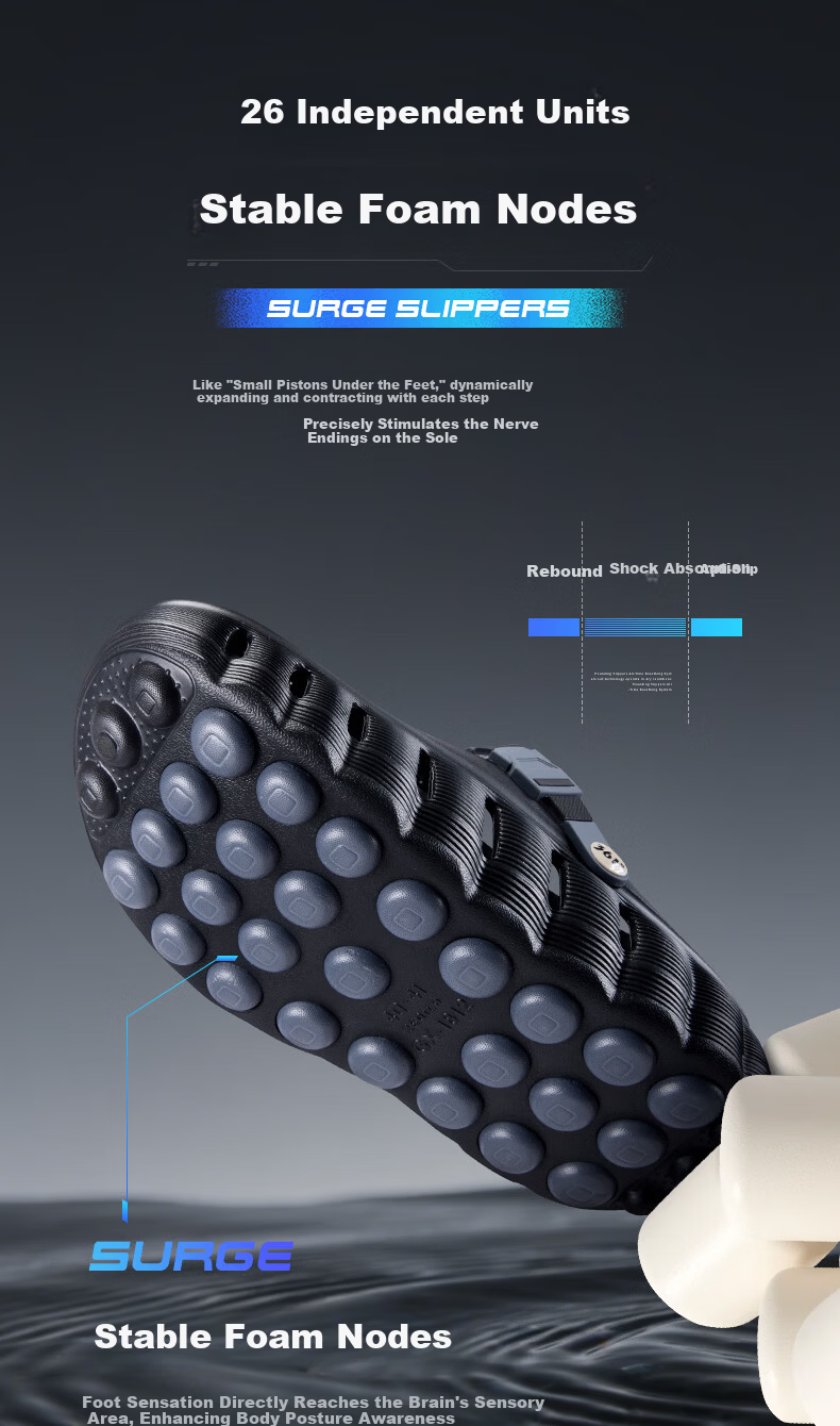 361° Men's Sport Sandals Thick Sole Outdoor Non-Slip Breathable Closed-Toe Beach Slippers 8