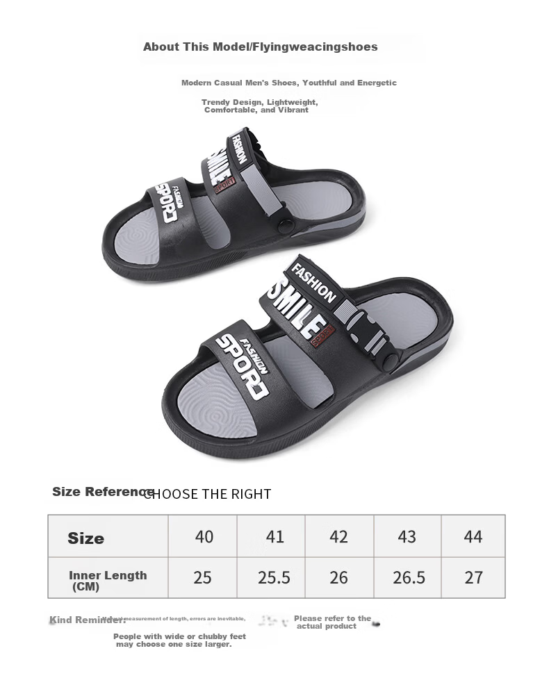 FOOTOPPO Men's Outdoor Dual-Purpose Sandals Beach Shoes Thickened Slippers Summer Non-Slip Sports Sandals 13