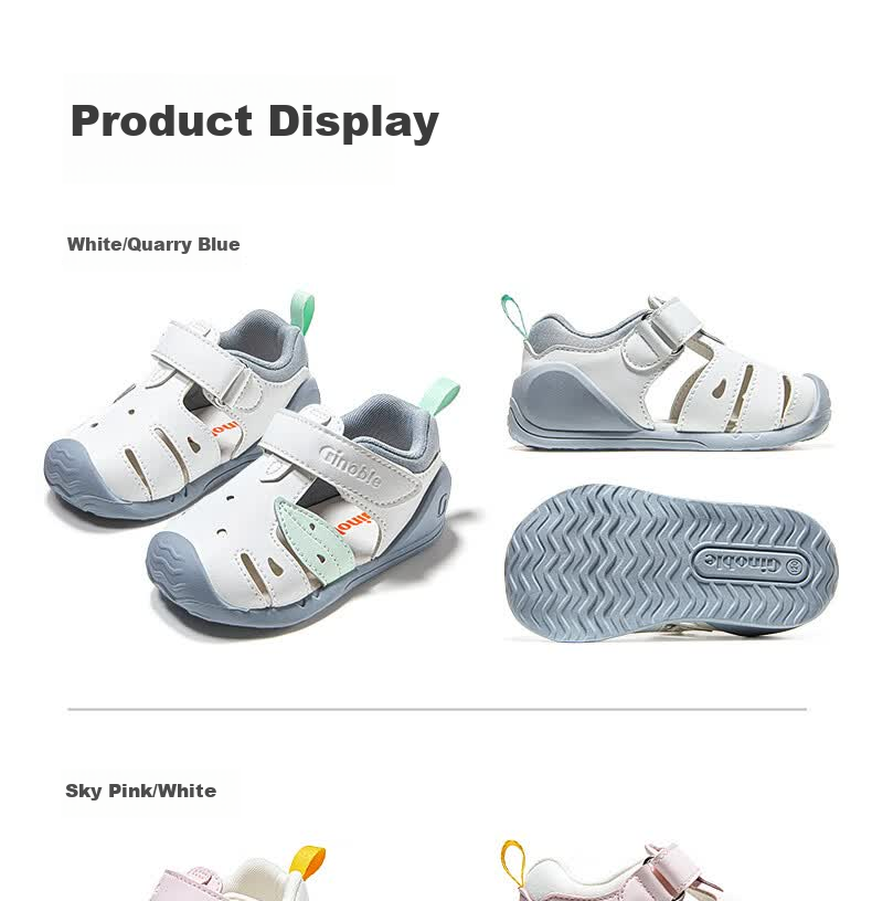 Ginoble Children's First Walking Shoes 2026 Summer New Breathable Sandals 0-1 Year Old Boys and Girls GB2553 12