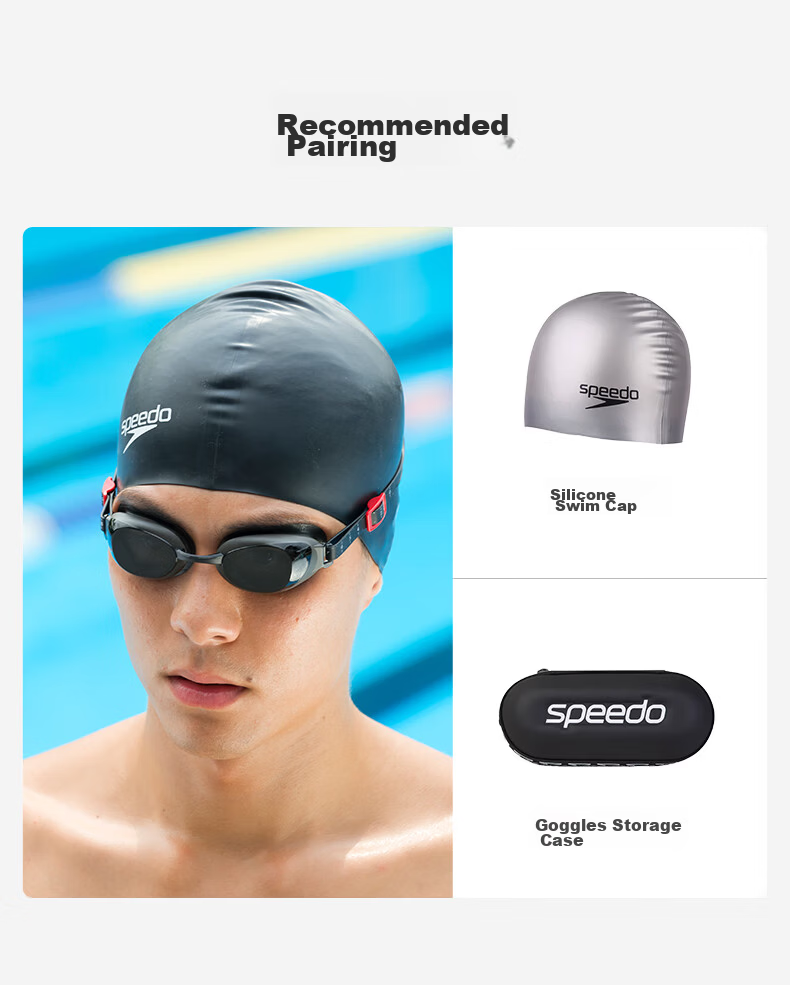 Speedo Prescription Swimming Goggles Multiple Diopters Smart Fit Wide Vision Anti-Fog UV Protection Unisex White 250 Degrees 11
