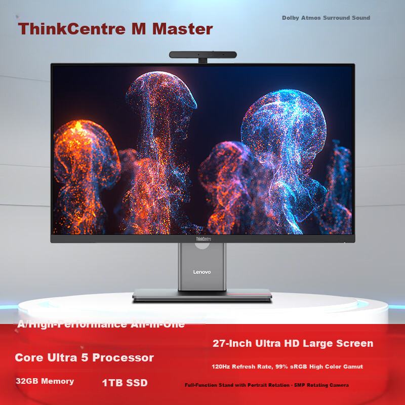 Lenovo ThinkCentre M Master AI High-Performance All-in-One PC (U5 235/32GB/1TB SSD/Integrated Graphics) 27-inch 2K 120Hz