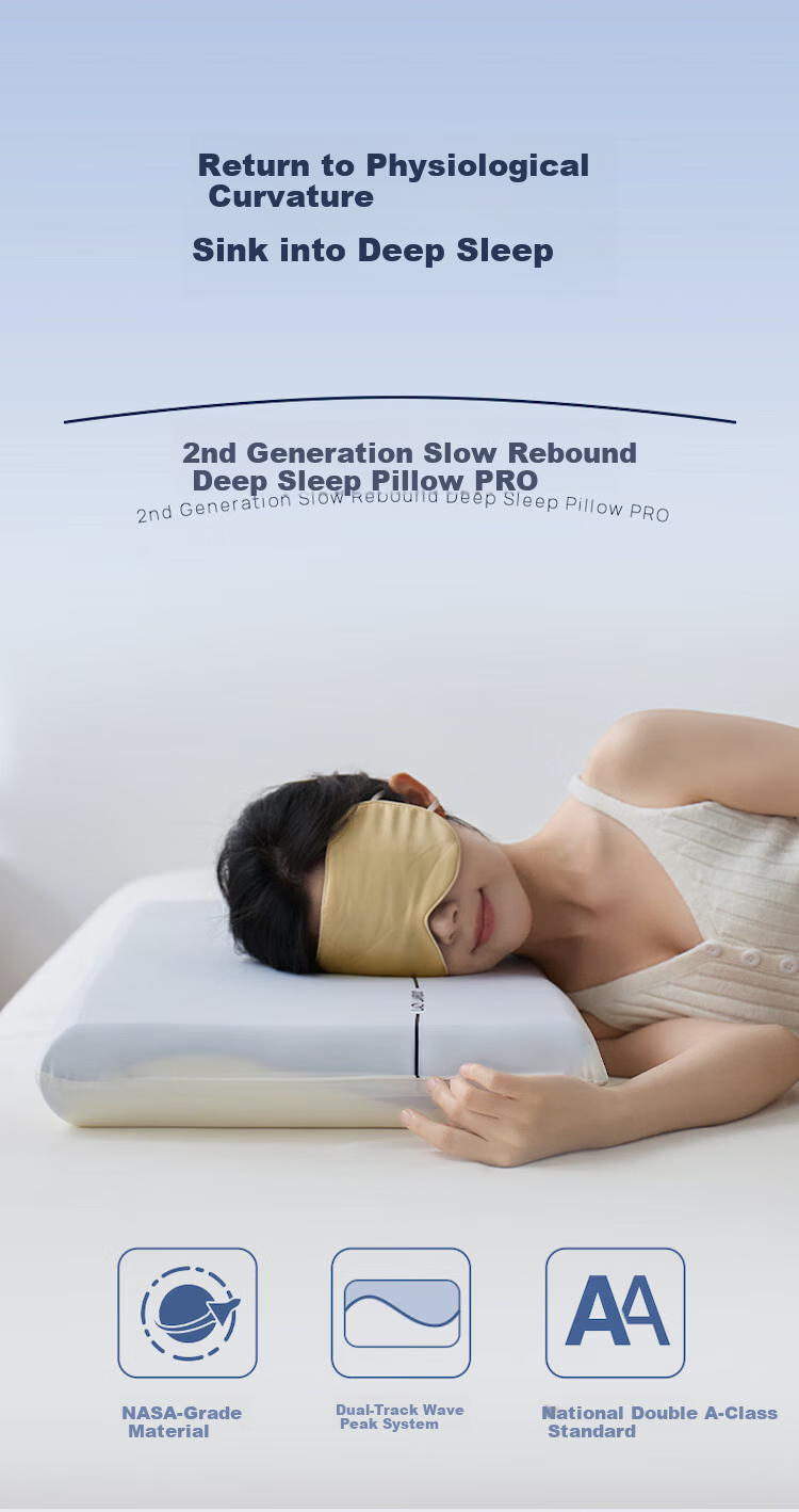 LIIESEN 2nd Generation Slow Rebound Deep Sleep Memory Pillow PRO Neck Support Cervical Memory Foam Pillow Adult Gift Box Set 2