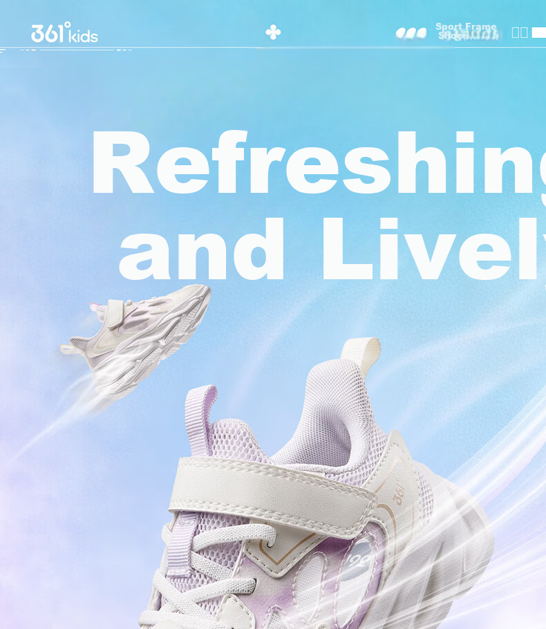 361° Kids Sports Shoes Summer 26 Boys Girls Lightweight Breathable School Running Shoes White Size 39 13