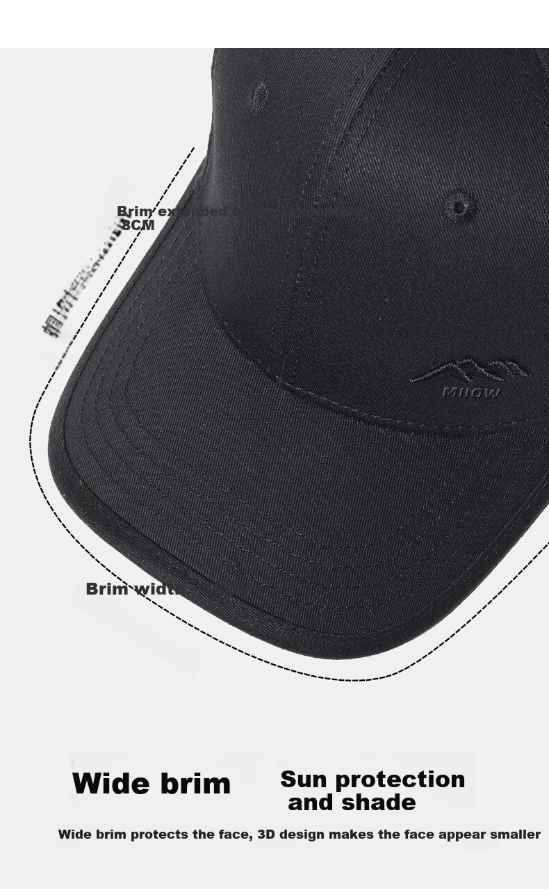 Miiow Men's Summer New Baseball Cap Large Size Deep Fit Simple Versatile Trendy Duckbill Hat 6