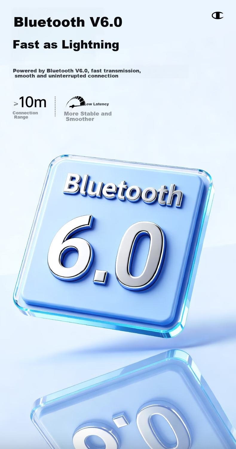 Champion True Wireless Bluetooth Earbuds Semi-In-Ear Music Sports Gaming Earphones Bluetooth 6.0 Compatible with Apple Xiaomi Phones Trendy Series CH30 Beige 7