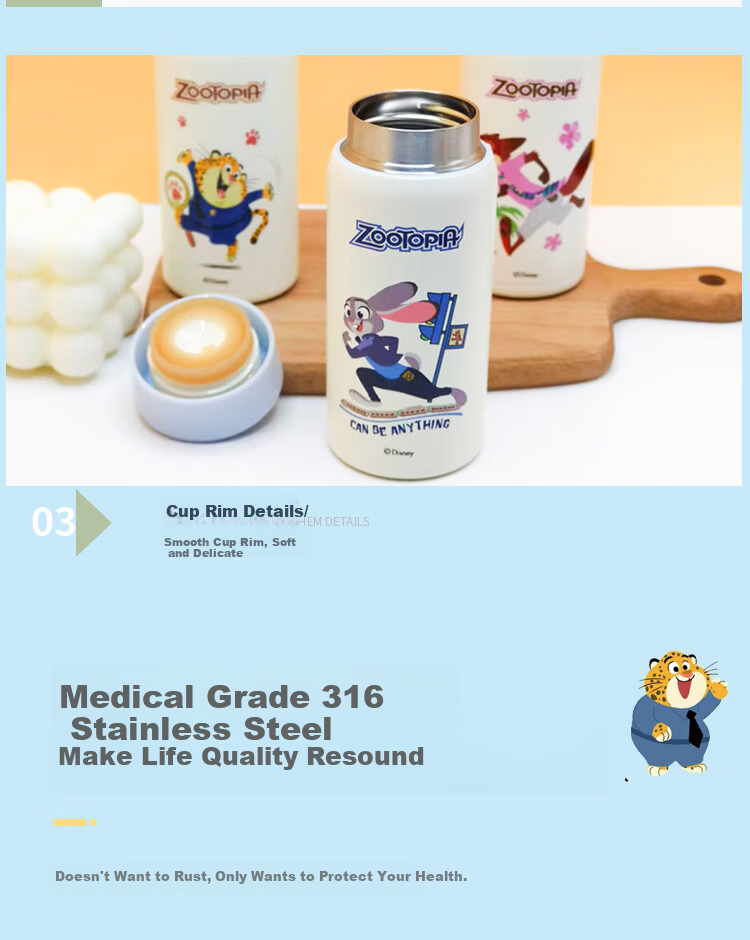 Disney 2026 New High-Value Insulated Pocket Water Bottle for Women, Student School Portable Cup 7