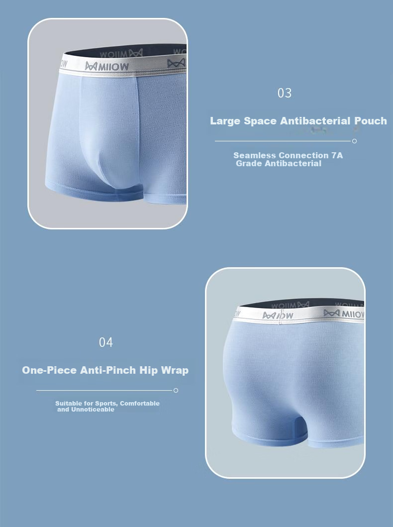 MiiOW Youth 10A Antibacterial Cooling Thin Breathable Mesh Mulberry Silk Ice Silk Boys Underwear 15