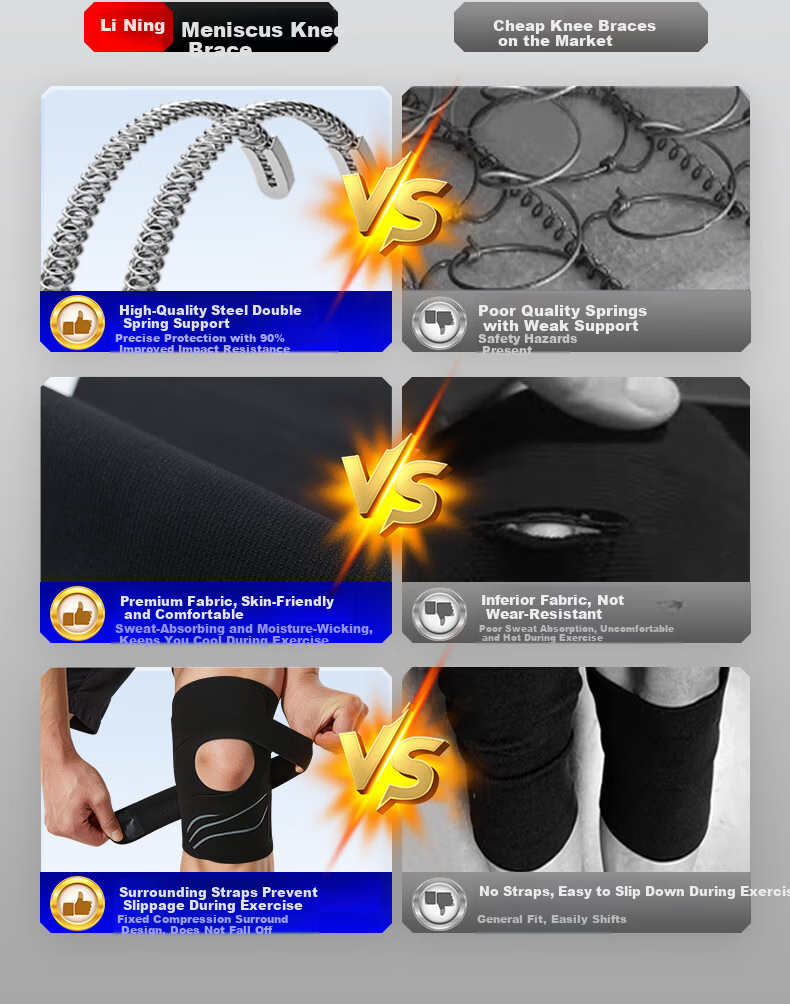 Li-Ning Knee Pads Summer Lightweight Protective Meniscus Injury Prevention Unisex Arthritis Support for Mountaineering Basketball Badminton Running 4