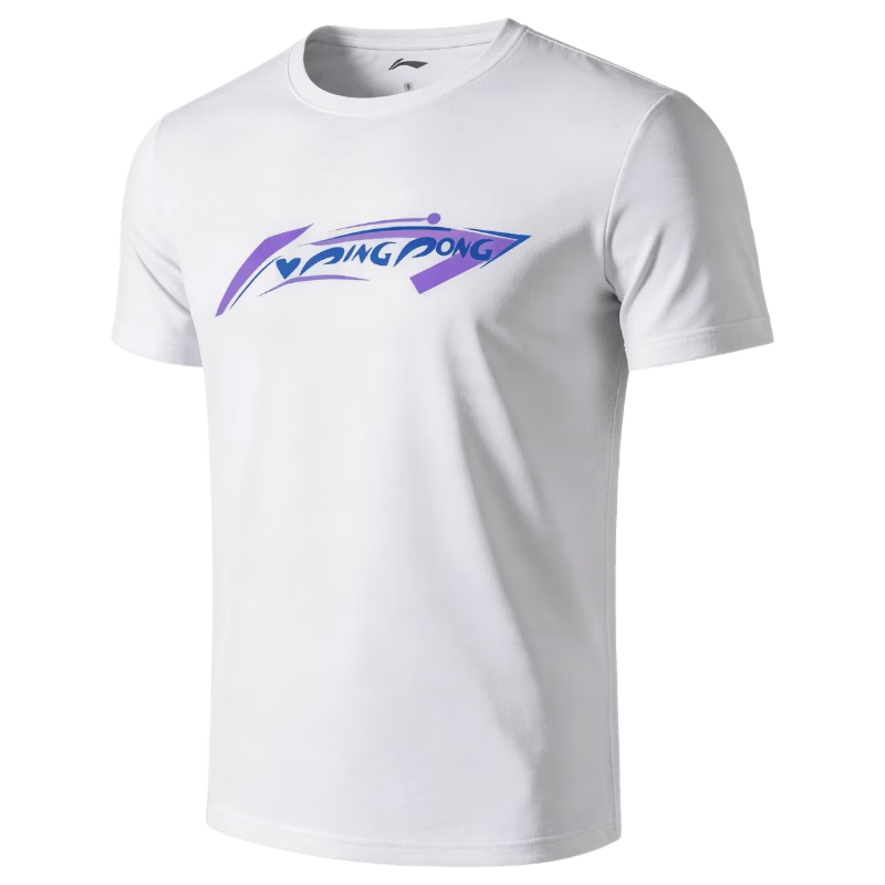 LI-NING Men's Summer Short Sleeve T-Shirt Trendy Printed Couple Loose Casual Breathable Round Neck Quick-Dry Sports Tee