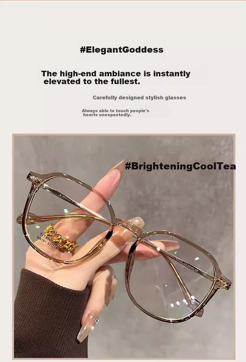Mumujian Fashion Large Frame Blue Light Blocking Reading Glasses for Women Ultra-Light Stylish Cool Tea Color Premium Presbyopic Glasses 3