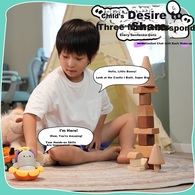 Huohuo Rabbit AI Bilingual Listening Machine Children's Learning Early Education Story Machine Toy for Boys and Girls Ages 3-12 Birthday Gift