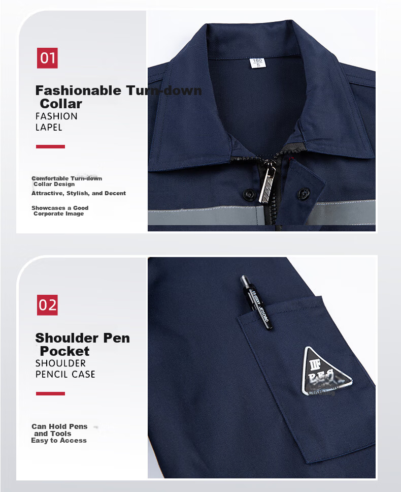Laurie Anti-Static Workwear Men's Spring and Autumn Long Sleeve Work Jacket Reflective Durable Auto Repair Construction Labor Protective Clothing Electric Power Grid Welder Workwear Customizable 4