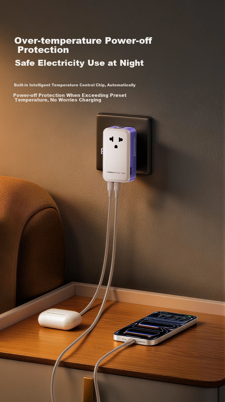 Momax Ultra-Thin 25W Global Universal Travel Adapter Multi-Country Converter Socket for Overseas Study and Travel Hong Kong Macau Japan Korea Europe UK US AU Standard Multi-Functional Socket Gray 9