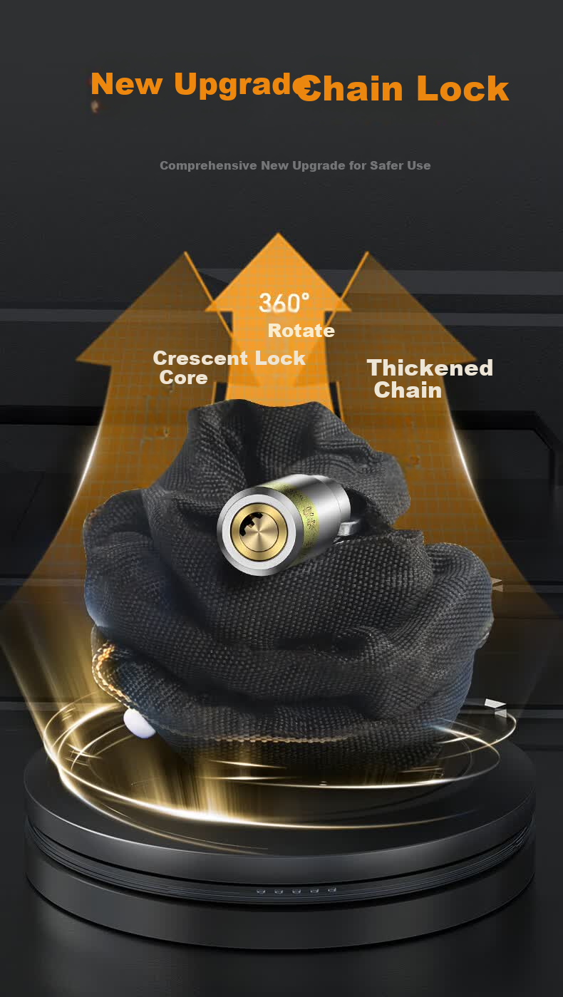 Huangchi Heavy-Duty Anti-Cut Chain Lock for Bicycle, Door, Glass Door, Electric Vehicle, Motorcycle, Anti-Theft 4