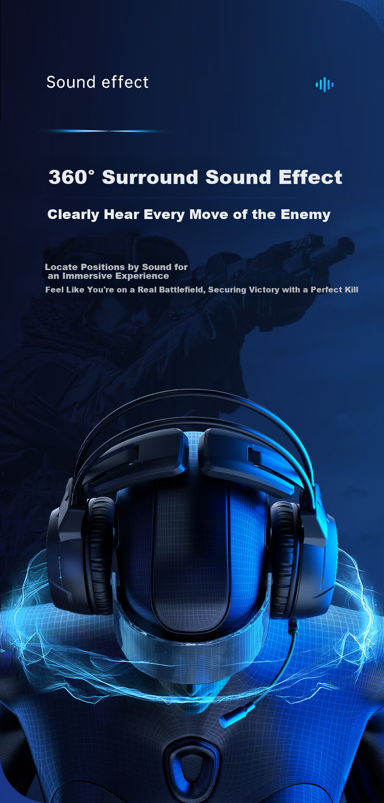 HP Over-Ear Wired Gaming Headset with Noise-Cancelling Microphone, 7.1 Surround Sound, Positional Audio for Delta Operation, Compatible with PC, Laptop, and Internet Cafe Use 4
