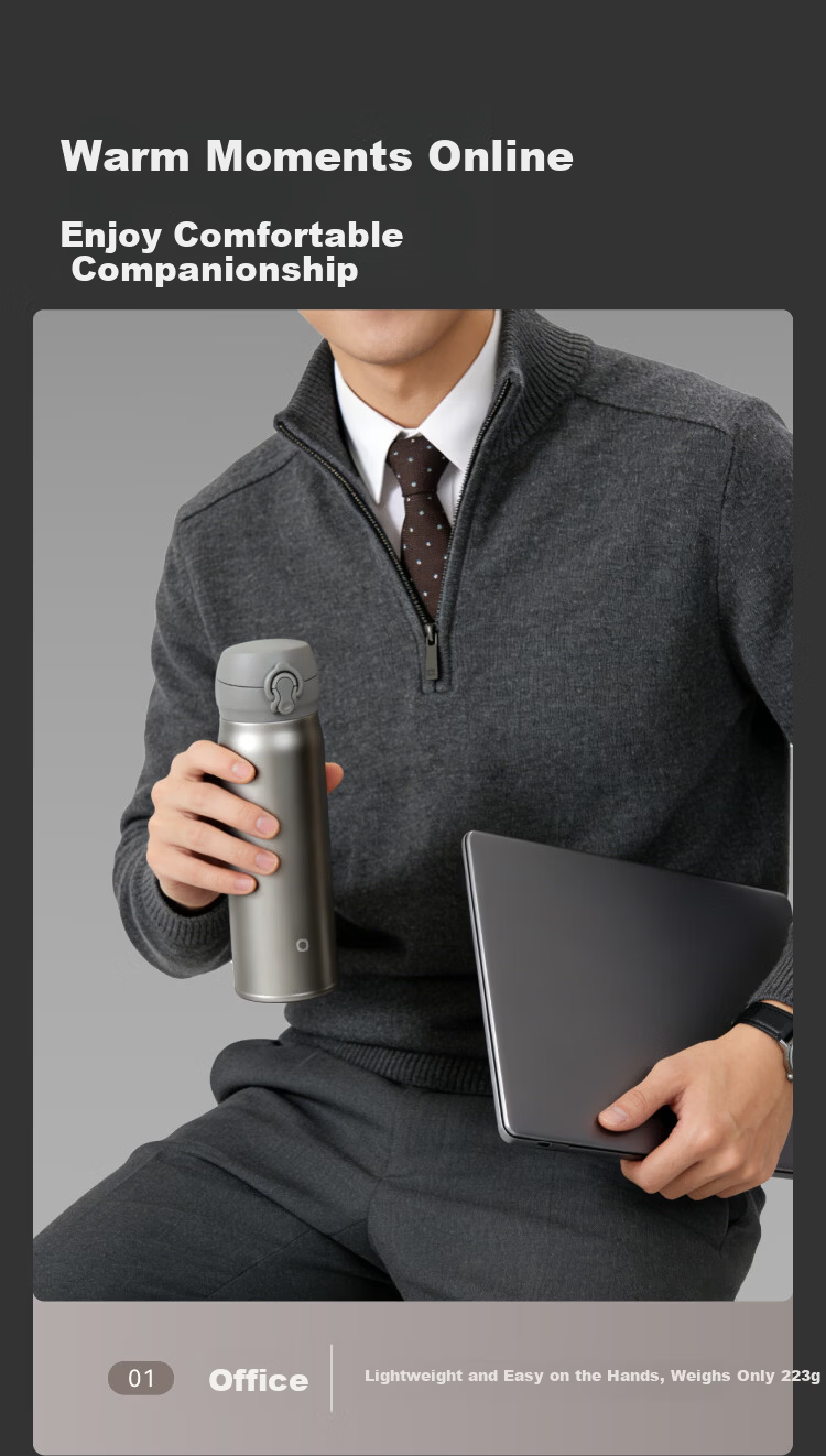 JD Jingzao 316L Stainless Steel Insulated Water Bottle with Flip Lid Quick Open Thermal Cup Pure Titanium Tea Infuser 500ml White 10