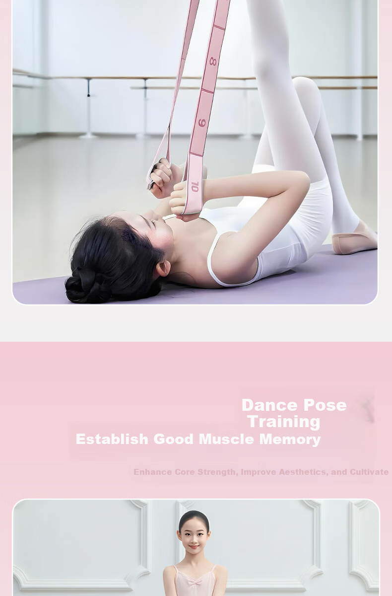 Oufanda Children's Dance Elastic Resistance Band Digital Segment Training 10-Grid Stretching Ballet Pull Rope 2