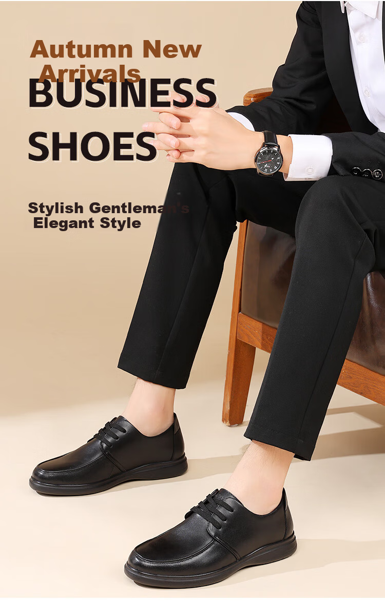 Hengyuanxiang Men's Business Casual Lace-up Derby Dress Work Commuter Shoes XB830320 Black Size 40 2