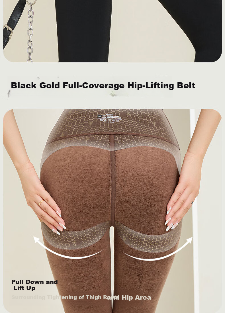 Free Style Women's High Waist Thermal Leggings Autumn Winter Fleece Lined Sharkskin Pants Shaping Tummy Control Hip Lift Knee Protection 6