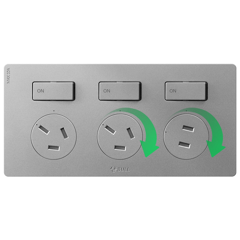 BULL GTE Series Kitchen Socket 10A Switch Socket with Independent Switch Panel GTE603 Gray