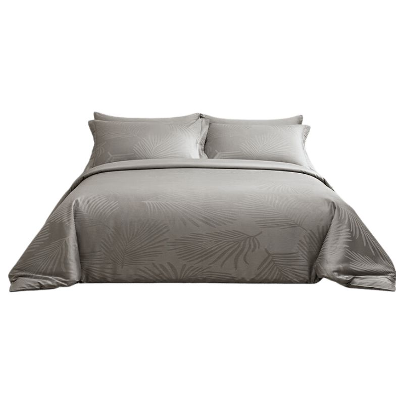 MIDO HOUSE Mingdu Bedding Set, 100% Pure Cotton, All-Season Use, Includes Bed Sheet And Duvet Cover - Tree Leaf Pattern, Four-Piece Set for 1.8m Bed