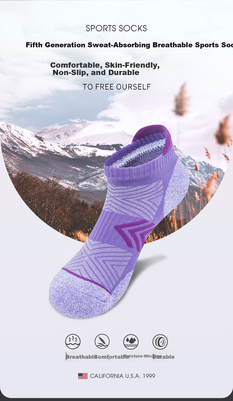 TFO 5th Generation Outdoor Sports Socks Durable Running Hiking Socks 2902567 Women's Rose Red S 2