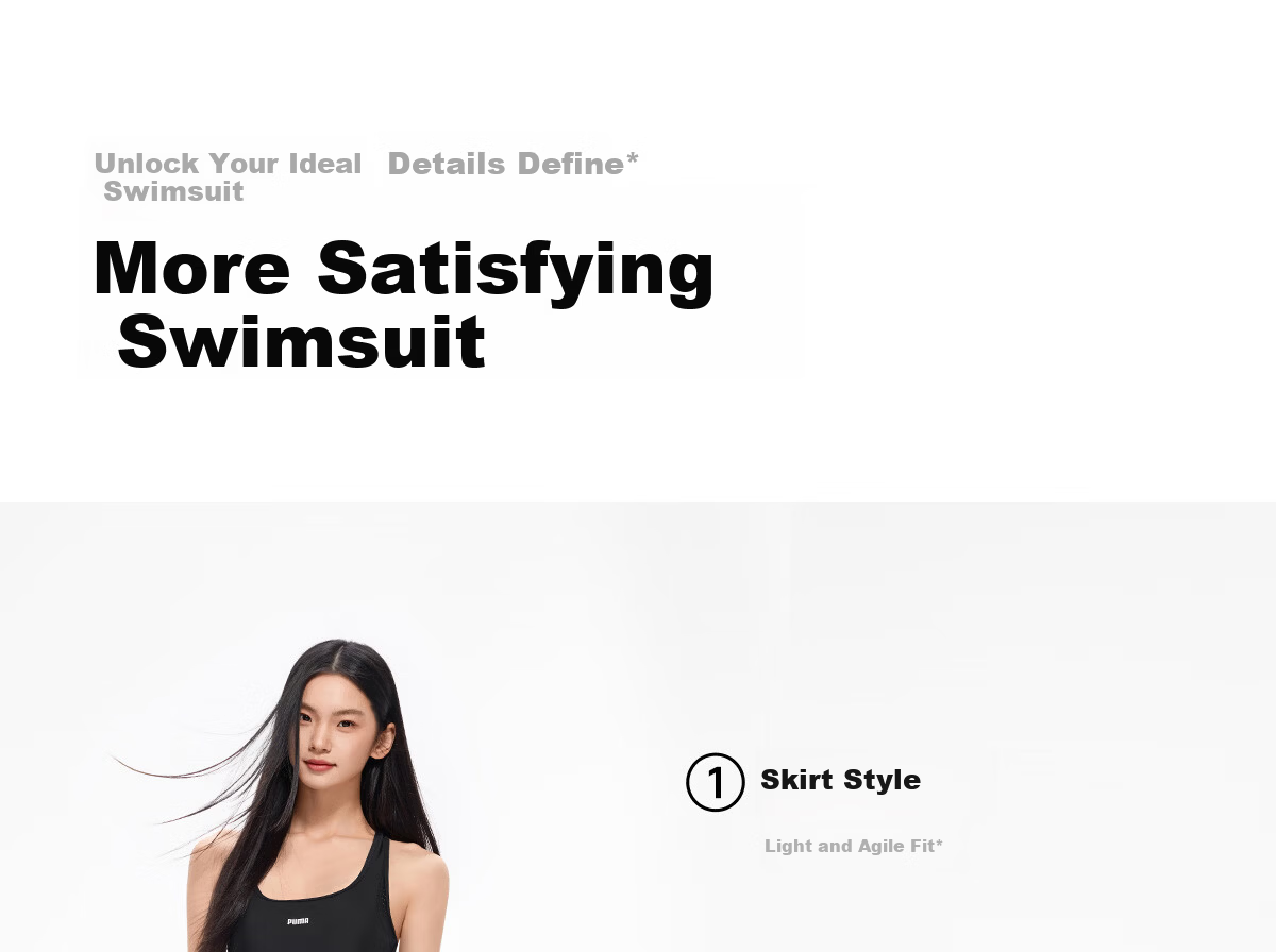 PUMA Women's Two-Piece Swim Skirt Slim Fit Breathable Versatile Casual Vacation Swimwear One-Piece Skirt and Short Skirt 16
