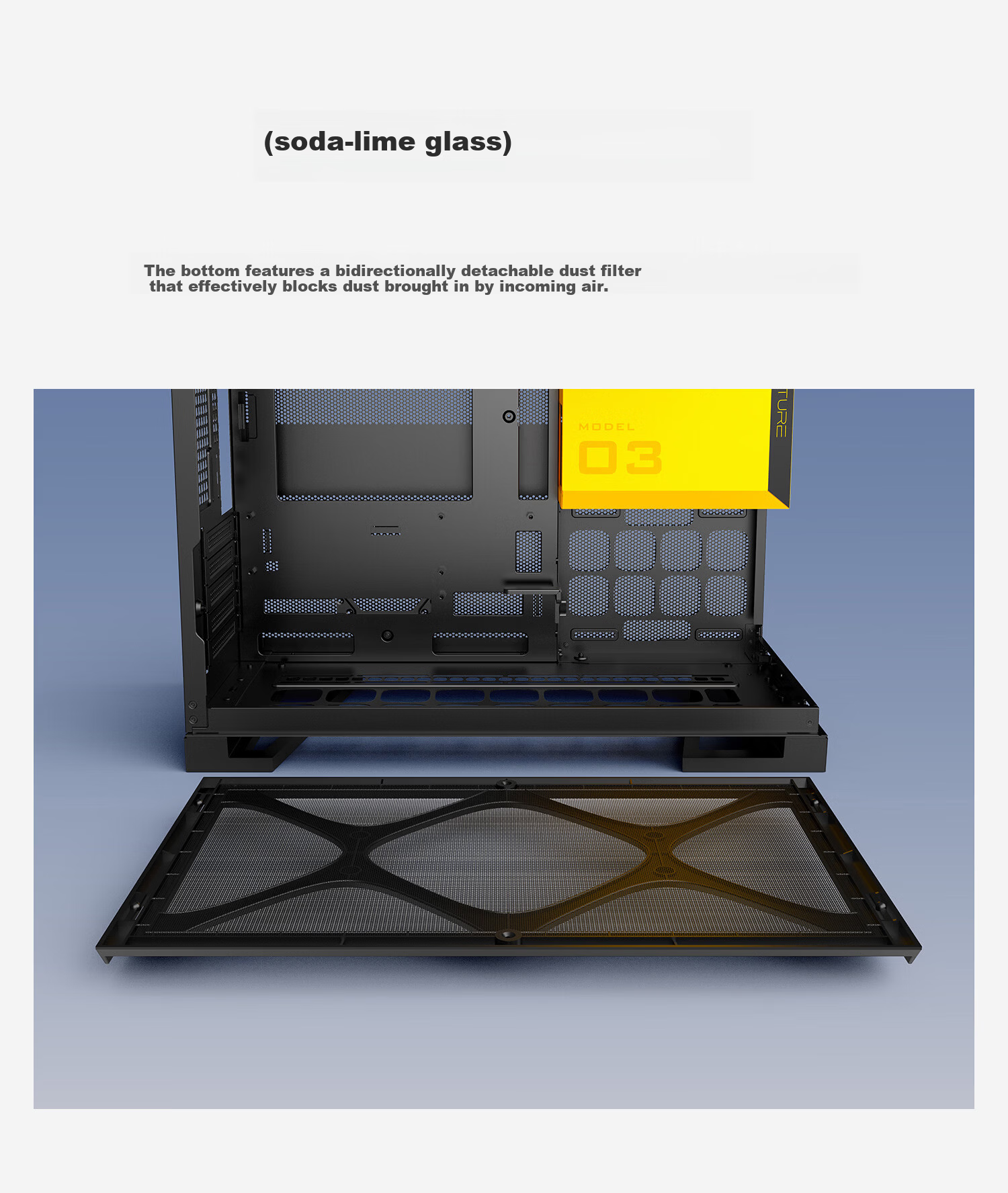 GeometricFuture Model3 Nezha Computer Case Black Grey (Supports M-ATX Motherboard/50 Series Graphics Card/360mm Radiator/Seaview Case/Type-C Interface) 15