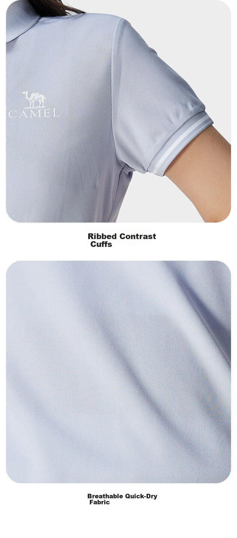 CAMEL Polo Shirt Men's Quick-Dry Sweat-Absorbing Antibacterial Wrinkle-Resistant Non-Iron Breathable Sun Protection T-Shirt A15BZ15012J 18