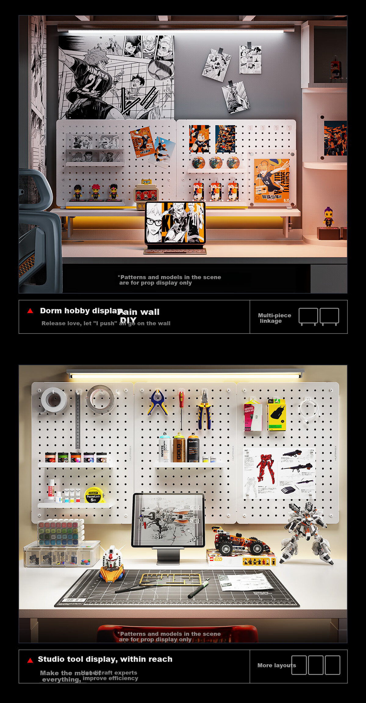 Songneng X Pegboard Accessories Desktop Storage Rack No-Drill Clamp-On Gaming Office Desk Creative Hook Accessory CX-306-W 3